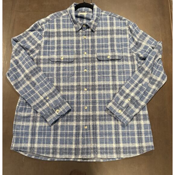 Faherty Legend Sweater Shirt Mens 2XL XXL Blue Button Up Long Sleeve Flannel - Picture 12 of 14